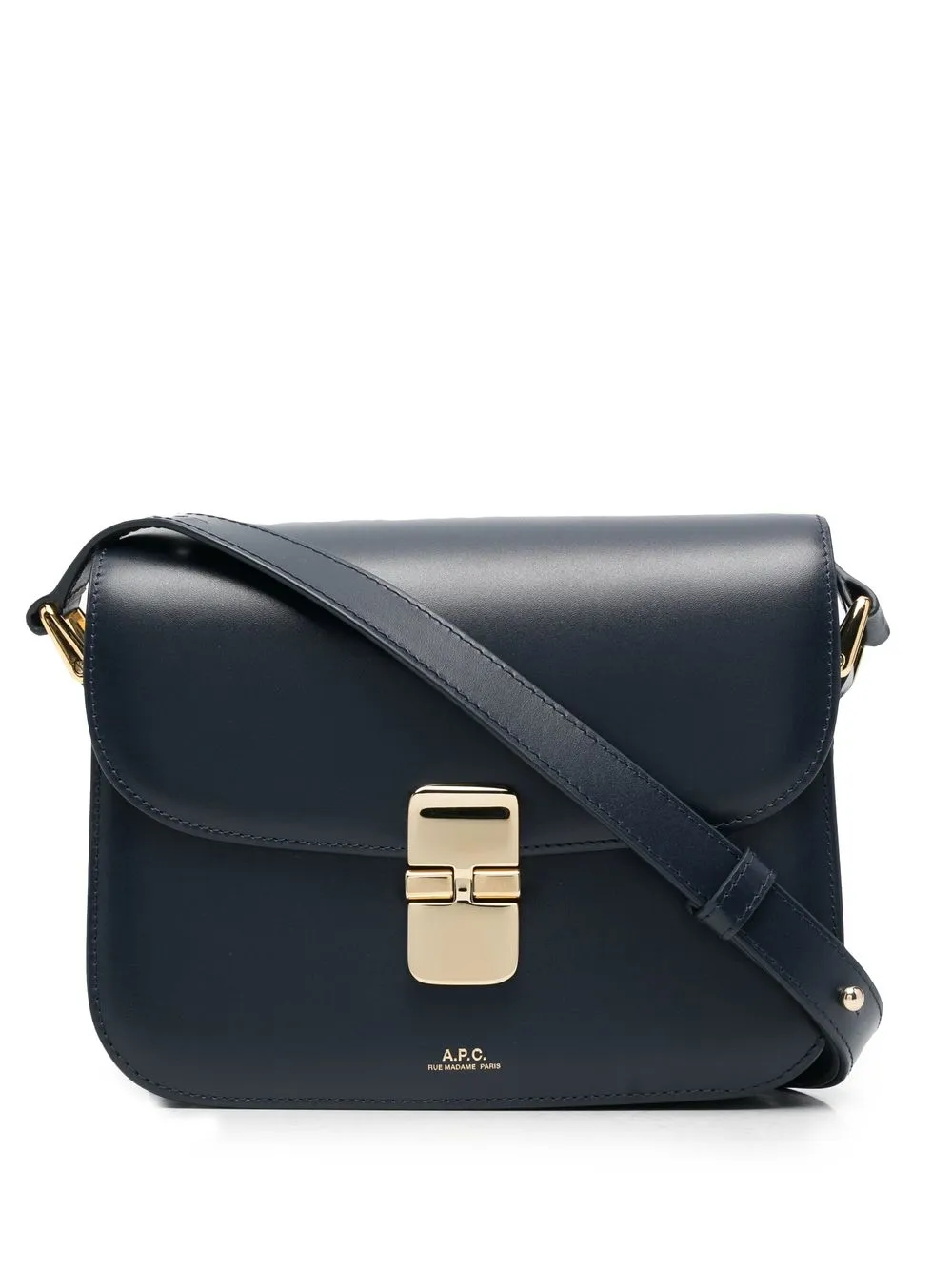 

A.P.C. logo-stamp leather shoulder bag - Blue