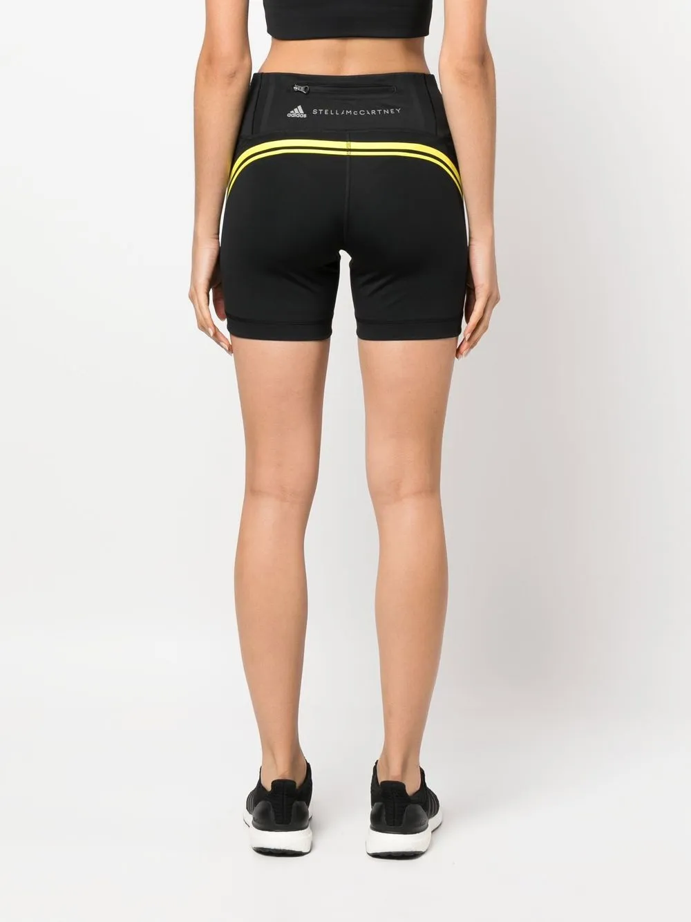 Adidas By Stella Mccartney Truepace High-waisted Stretch-recycled Polyester-blend Running Shorts In Black