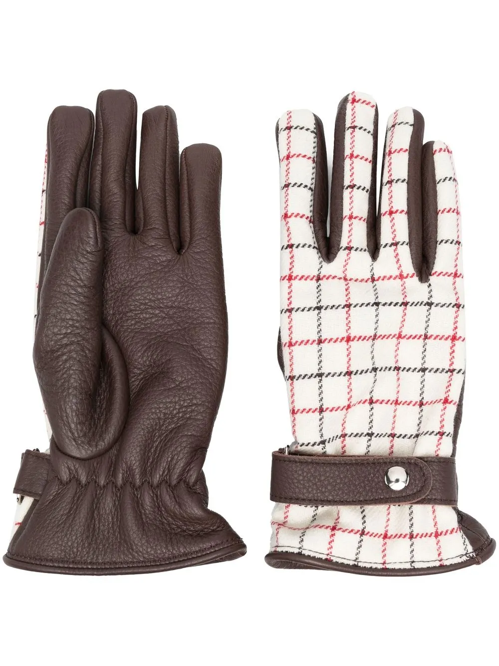 Maison Margiela check-pattern leather gloves | White | Image 1