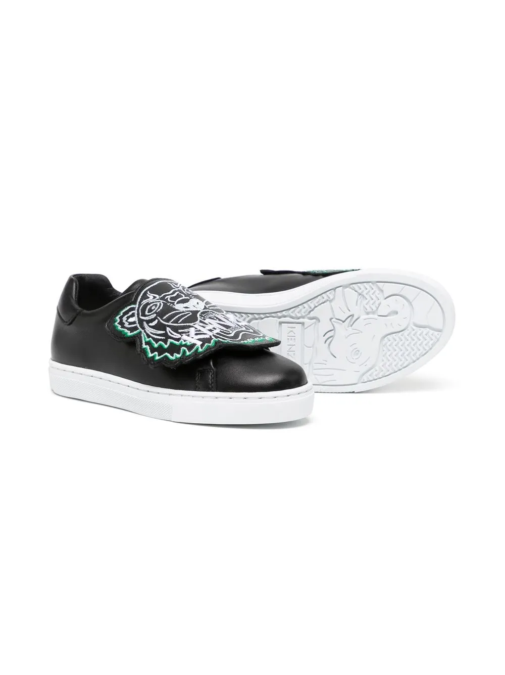 Kenzo Kids Leren sneakers - Zwart