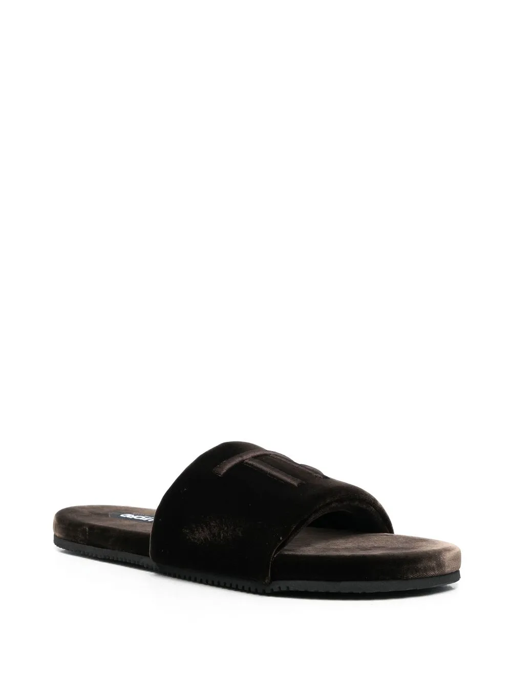 TOM FORD Slippers met geborduurd logo - Bruin