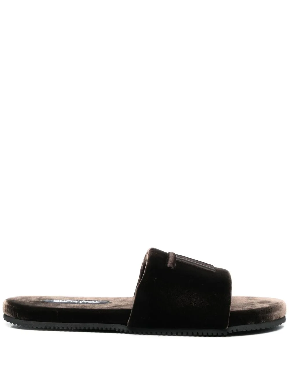 TOM FORD flip flops con logo bordado - Marrón