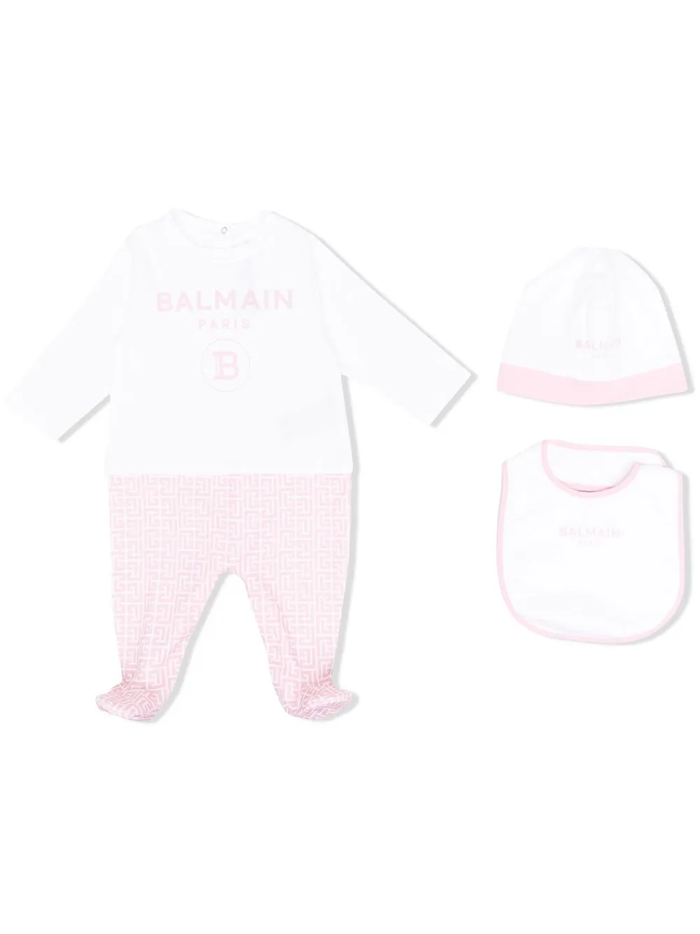 

Balmain Kids set de mameluco con logo estampado - Blanco