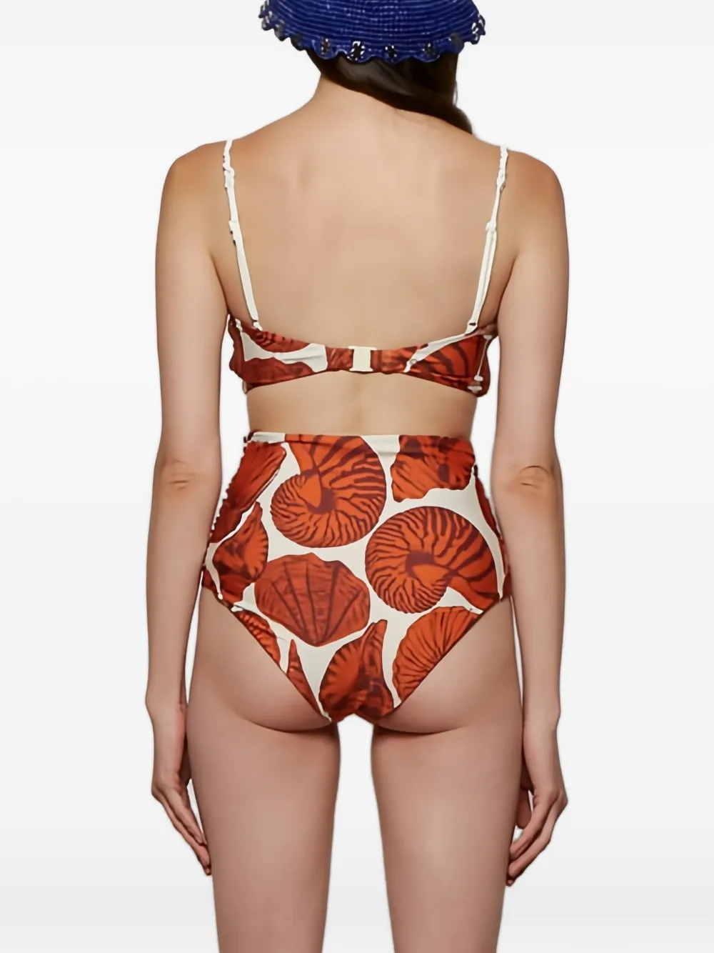 Johanna Ortiz Oyster Shell-print Bikini Top In Multi