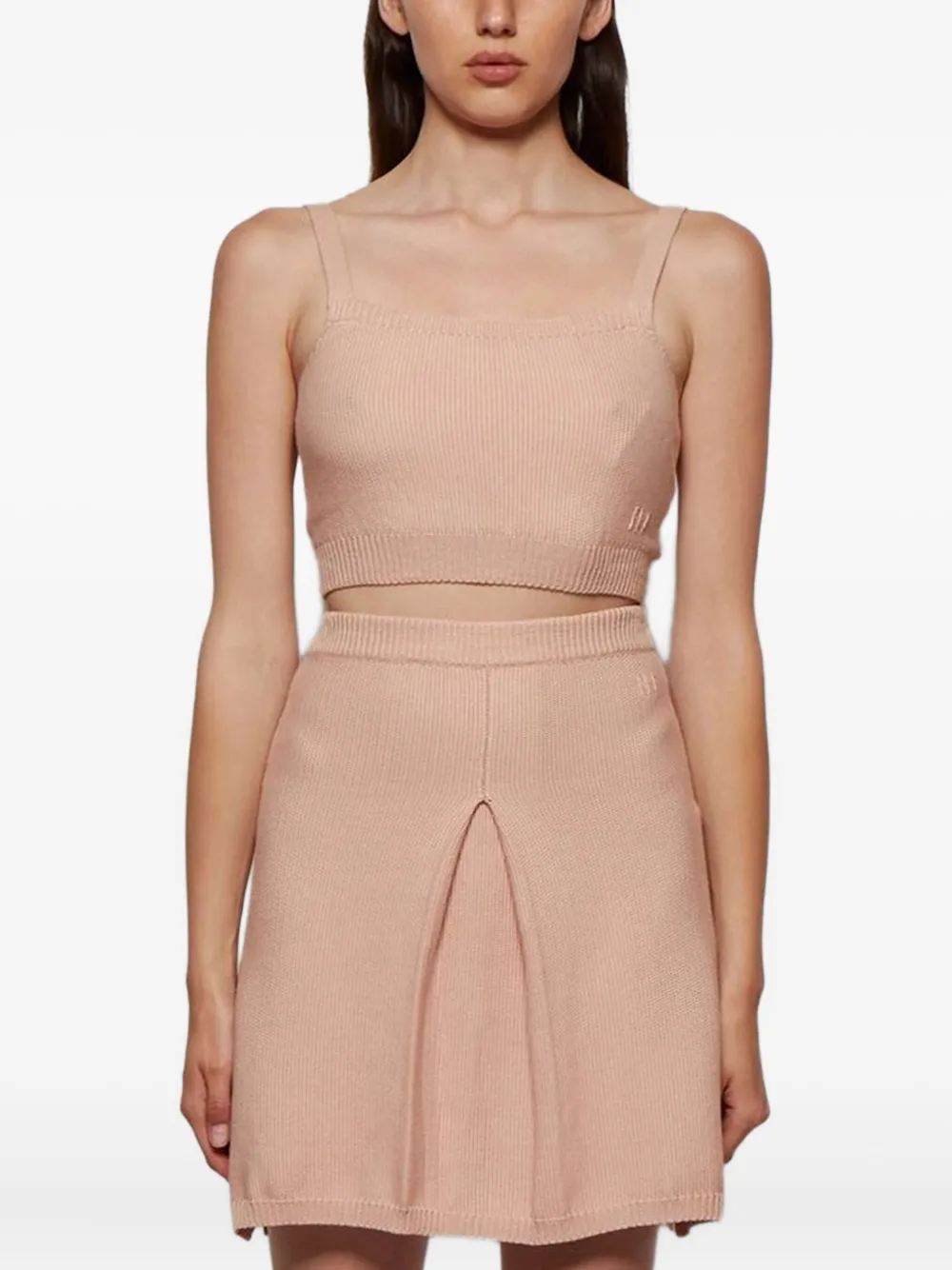 Alexandra Golovanoff Bracach Ribbed-knit Top In Pink