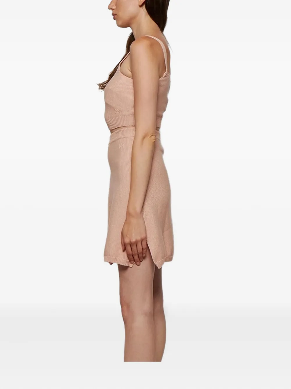 Alexandra Golovanoff Bracach Ribbed-knit Top In Pink
