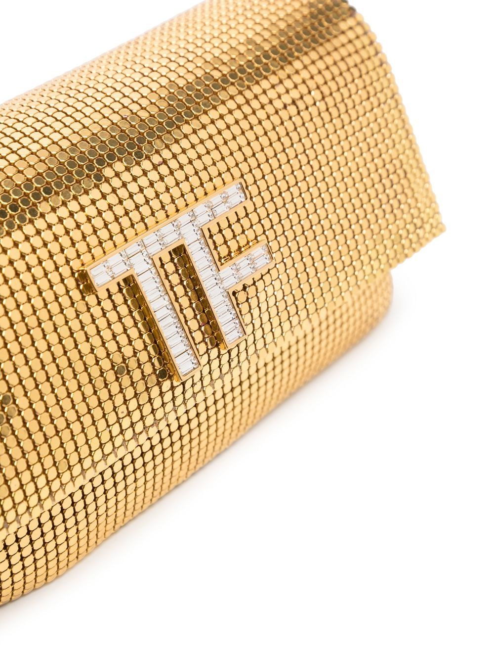 Shop Tom Ford Logo-embellished Mini Shoulder Bag In Gold