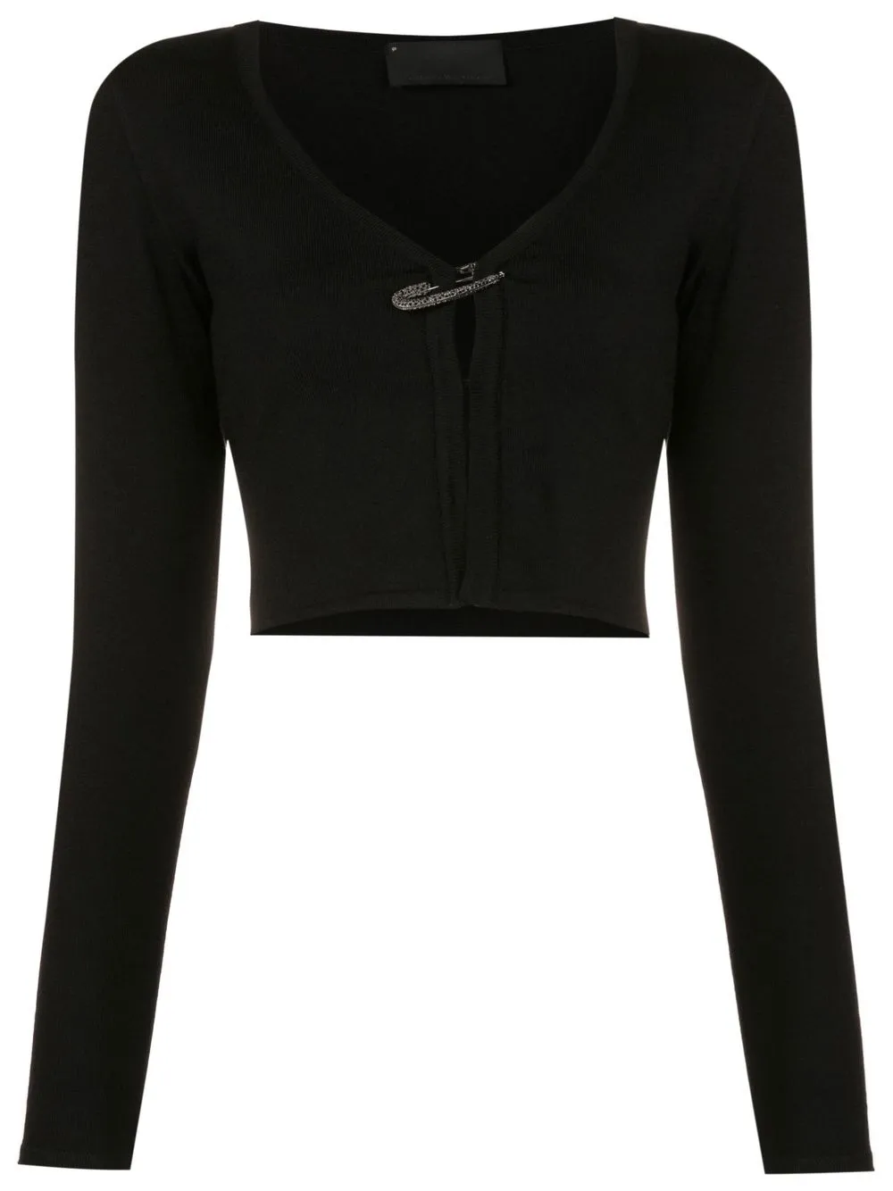 Andrea Bogosian Safety Pin Cropped Cardigan In Black