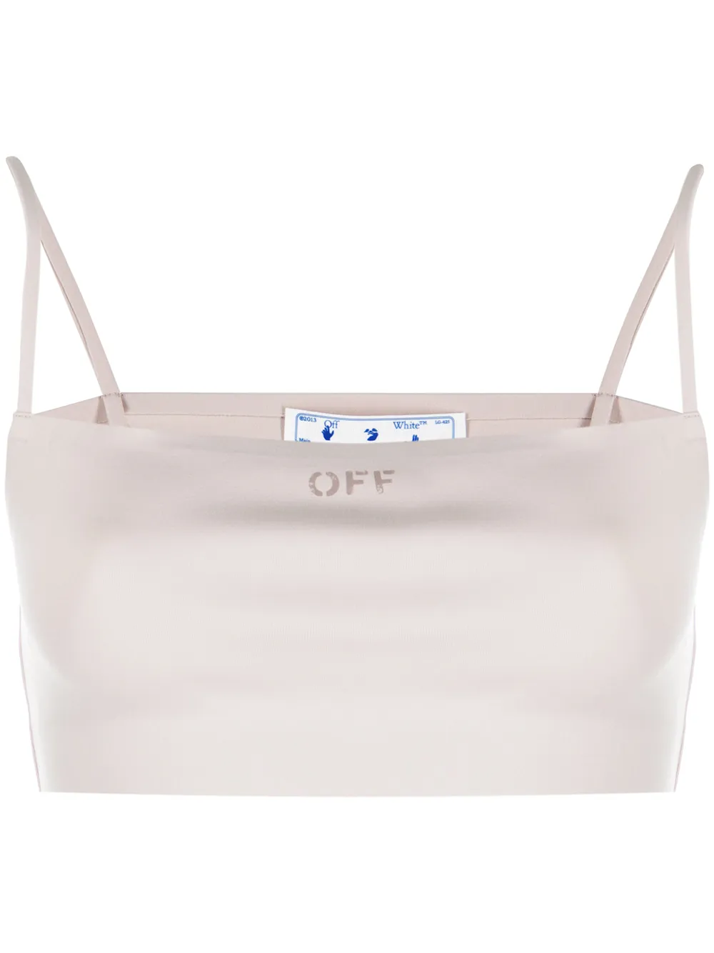 

Off-White top corto con logo estampado - Gris