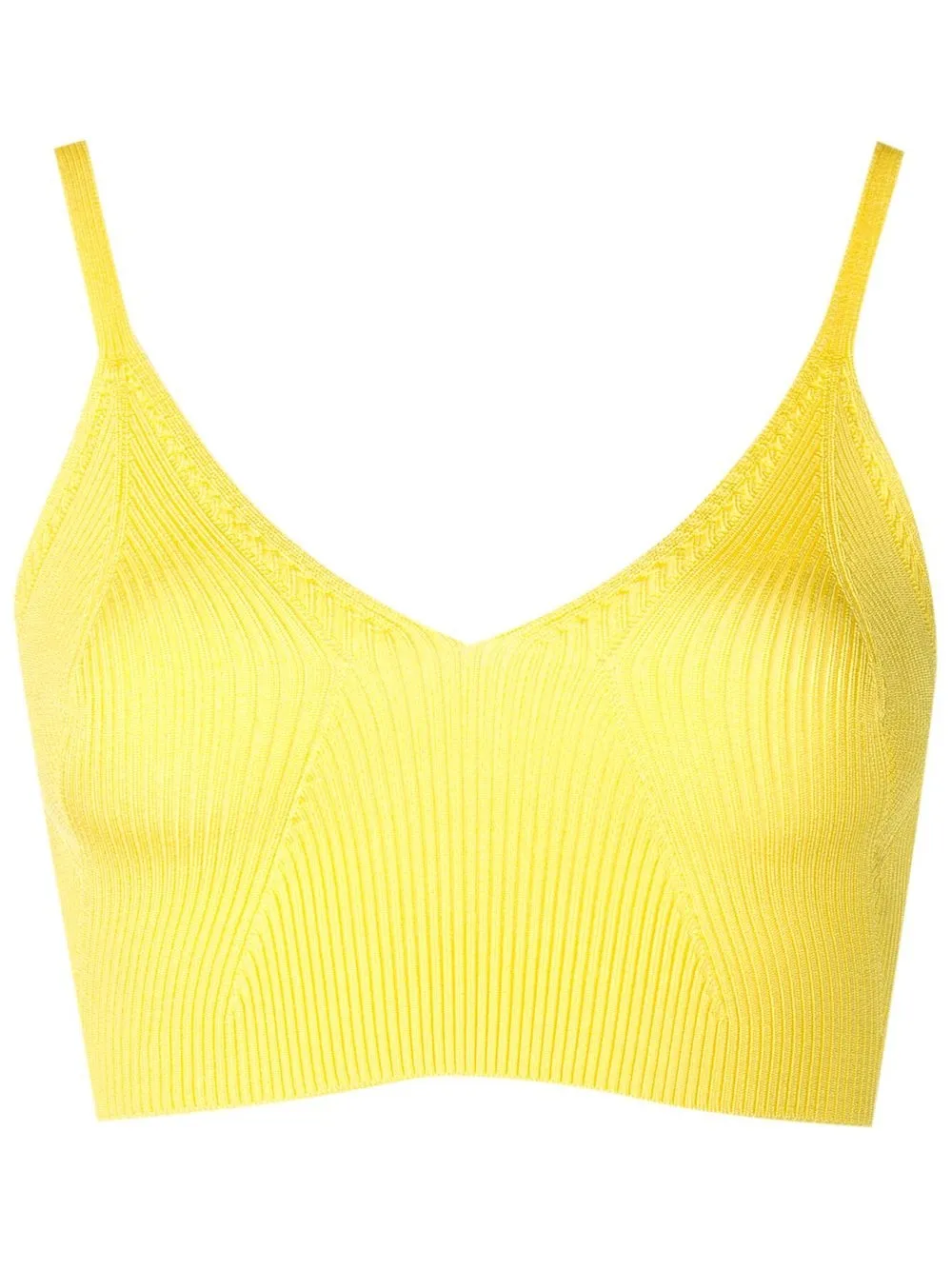 Andrea Bogosian Ribbed Cropped Top In Yellow