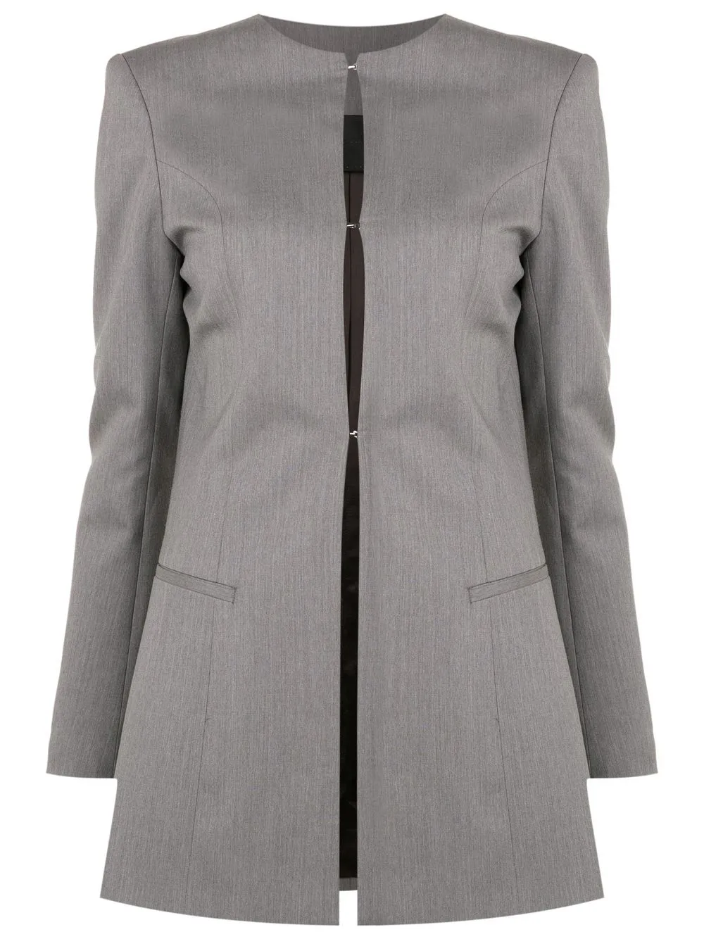Andrea Bogosian Single-breasted Round Neck Jacket In Grey