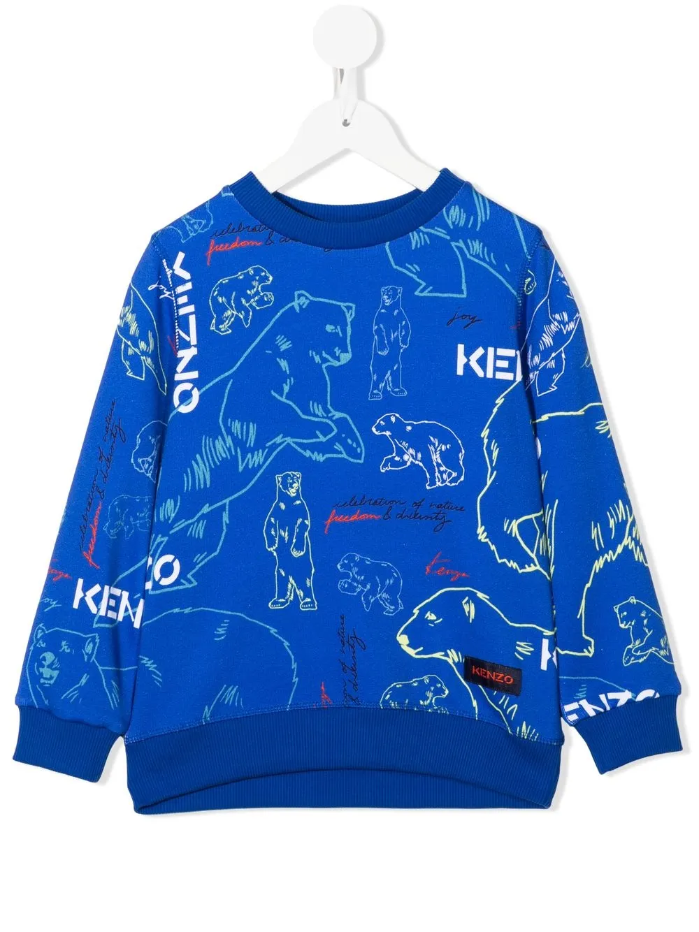 

Kenzo Kids sudadera con logo gráfico estampado - Azul