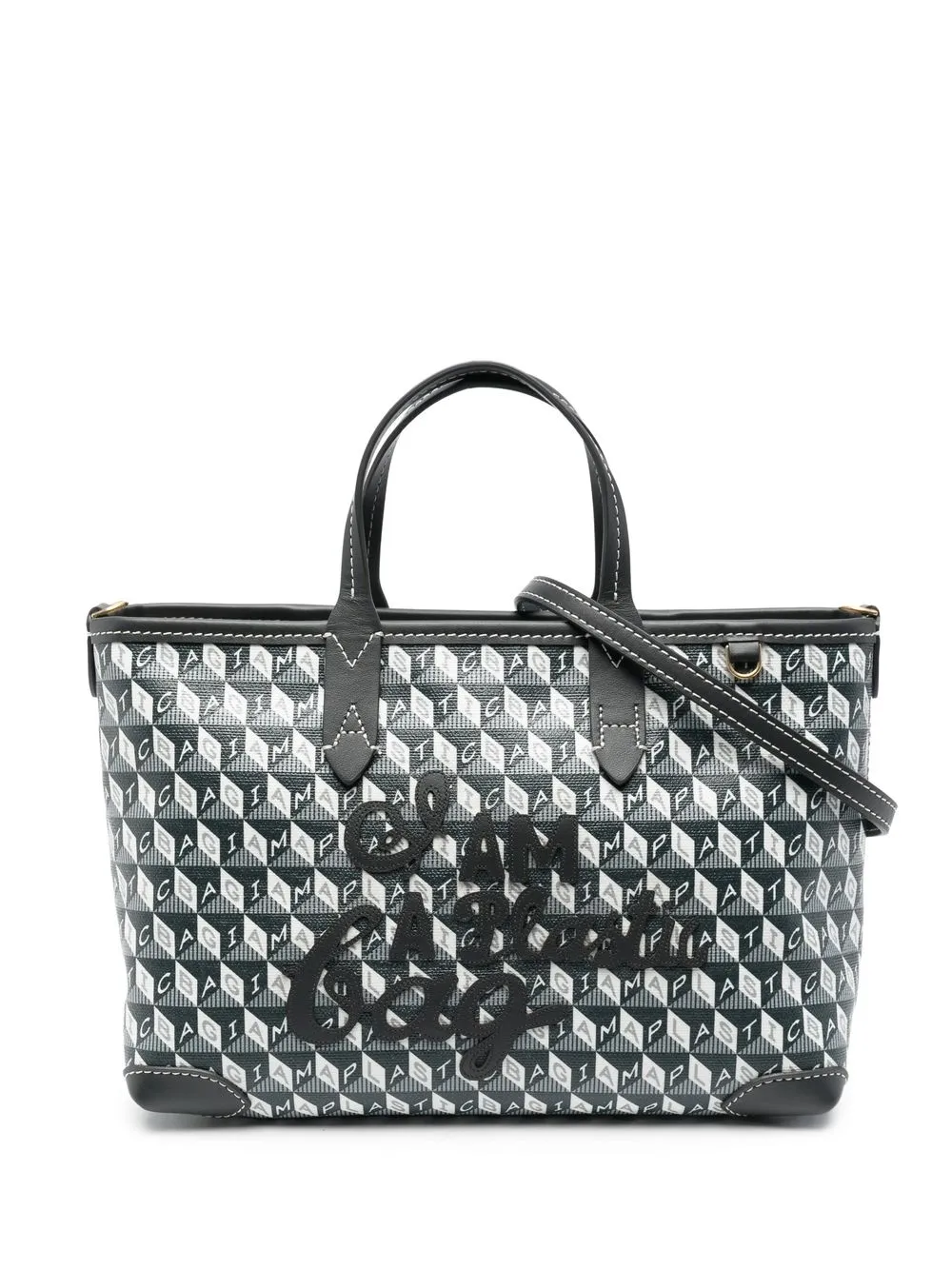 

Anya Hindmarch geometric-print faux-leather tote - Grey