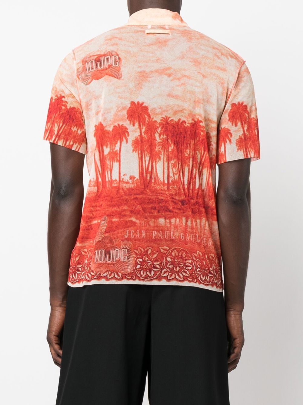 palm-print short sleeved shirt