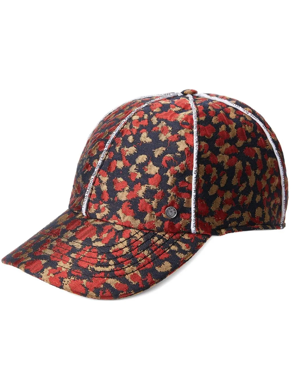 

Maison Michel Tiger leopard jacquard cap - Blue