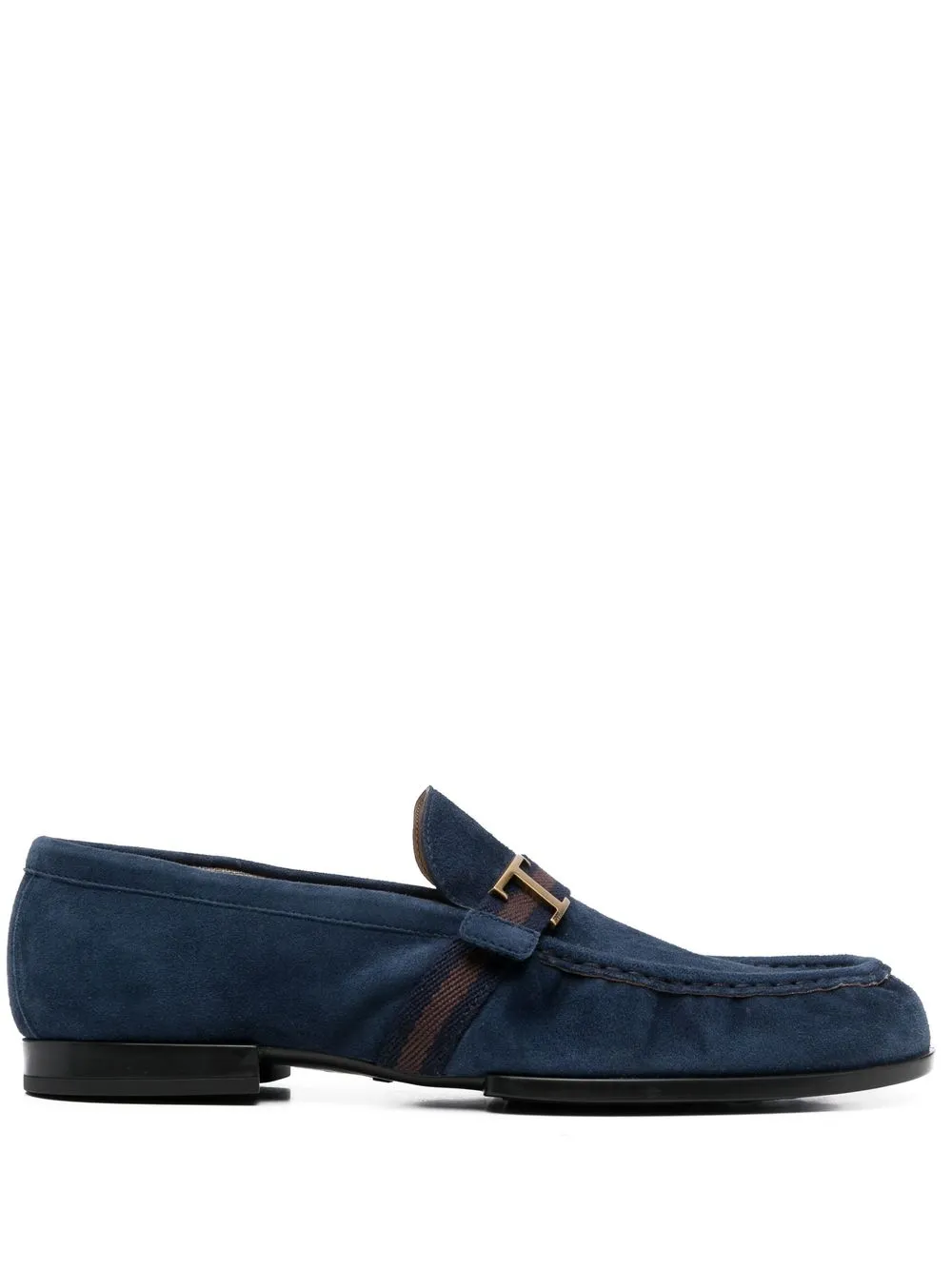 

Tod's mocasines de ante con logo T - Azul