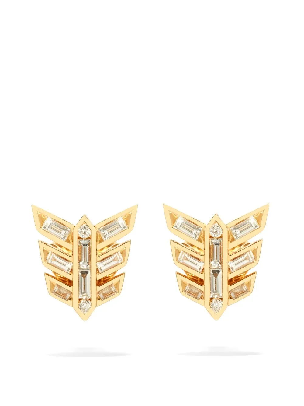 

Annoushka 18kt yellow gold Flight diamond stud earrings