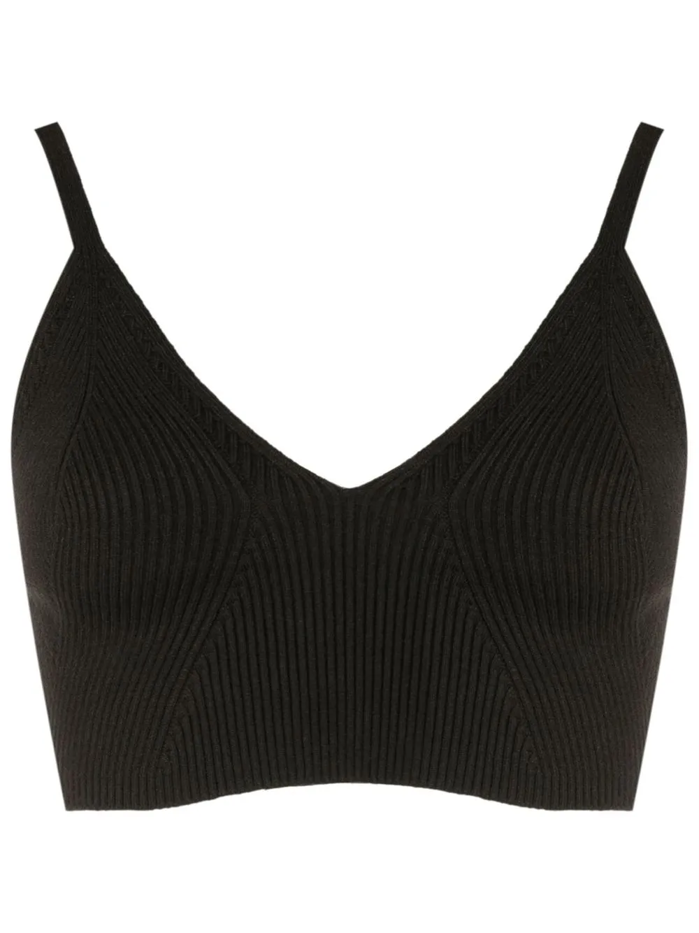 Andrea Bogosian Ribbed Knit Crop Top In Black