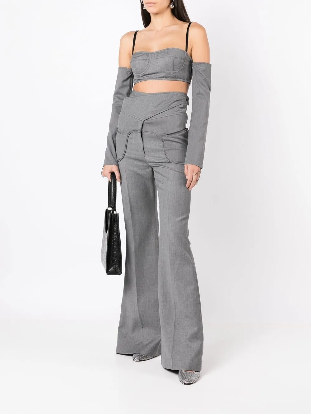 Andrea Bogosian Cropped blouse - Grijs