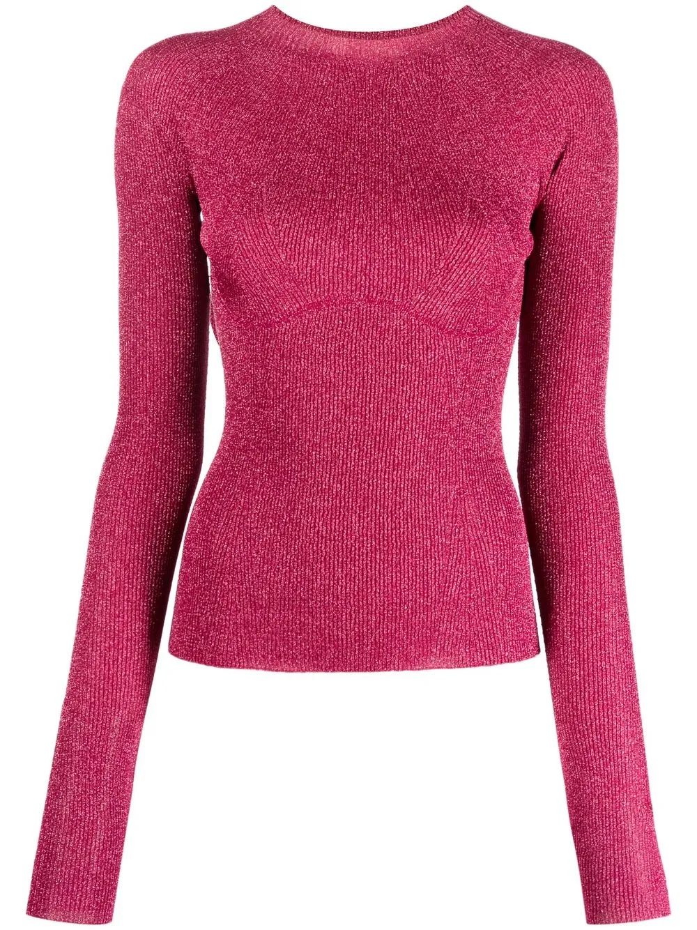 

Lanvin metallic-finish fine-knit jumper - Pink