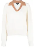 rag & bone collared cashmere jumper - White