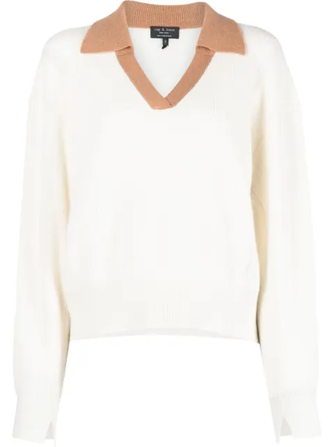 rag & bone suéter con cuello de cachemira