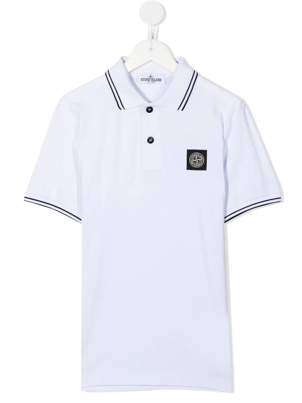 

Stone Island Junior compass patch-detail polo shirt - White