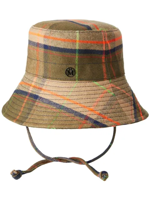 Maison Michel Angele tartan check bucket hat