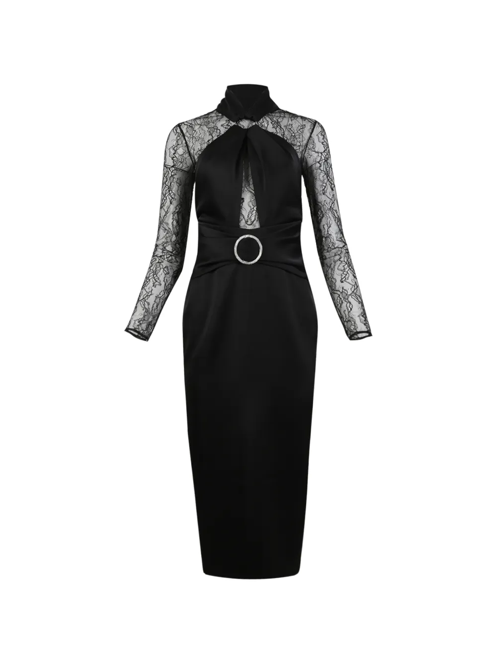 RASARIO draped midi dress - Nero