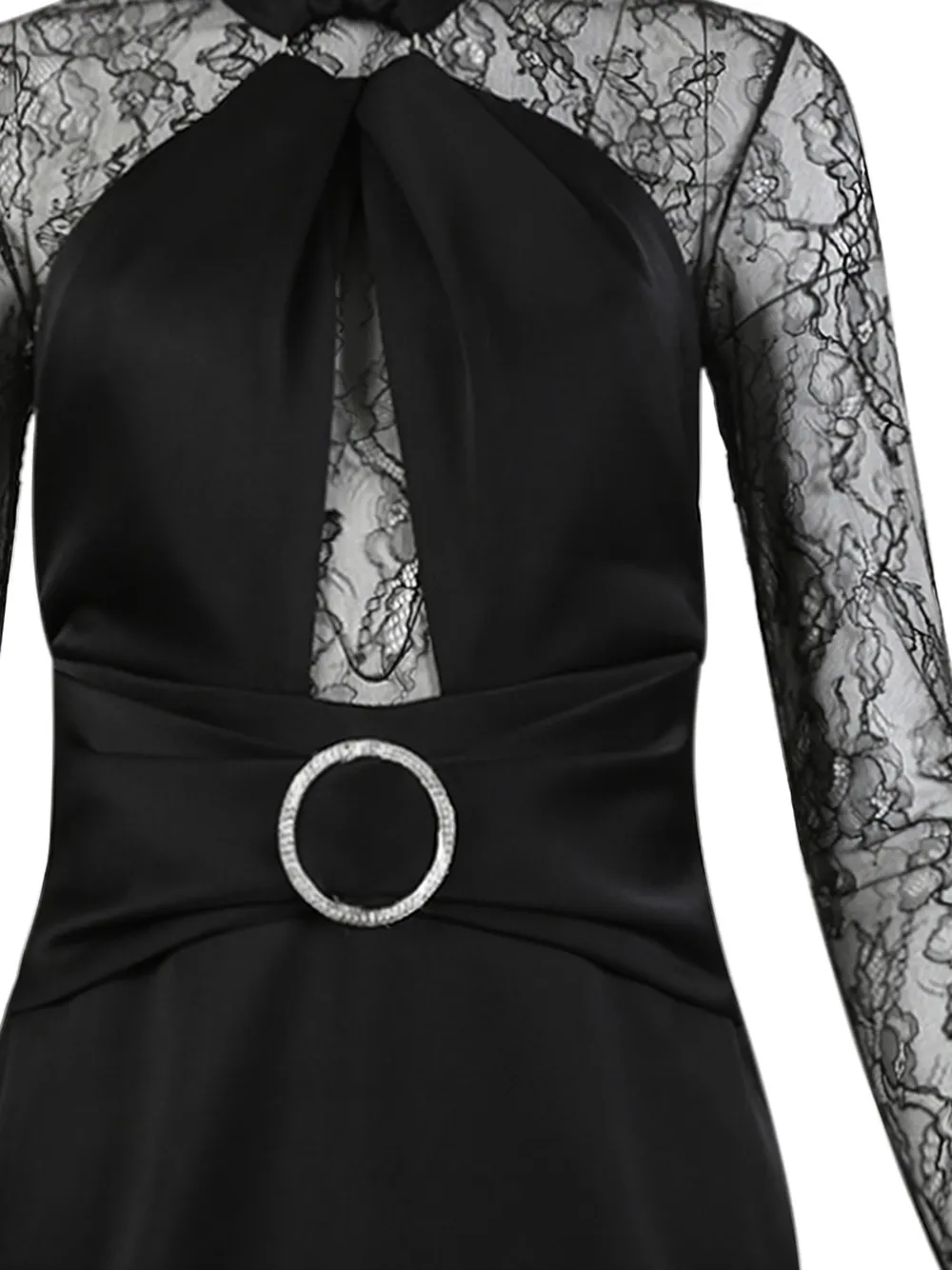  Rasario Drapiertes Midikleid   Schwarz 