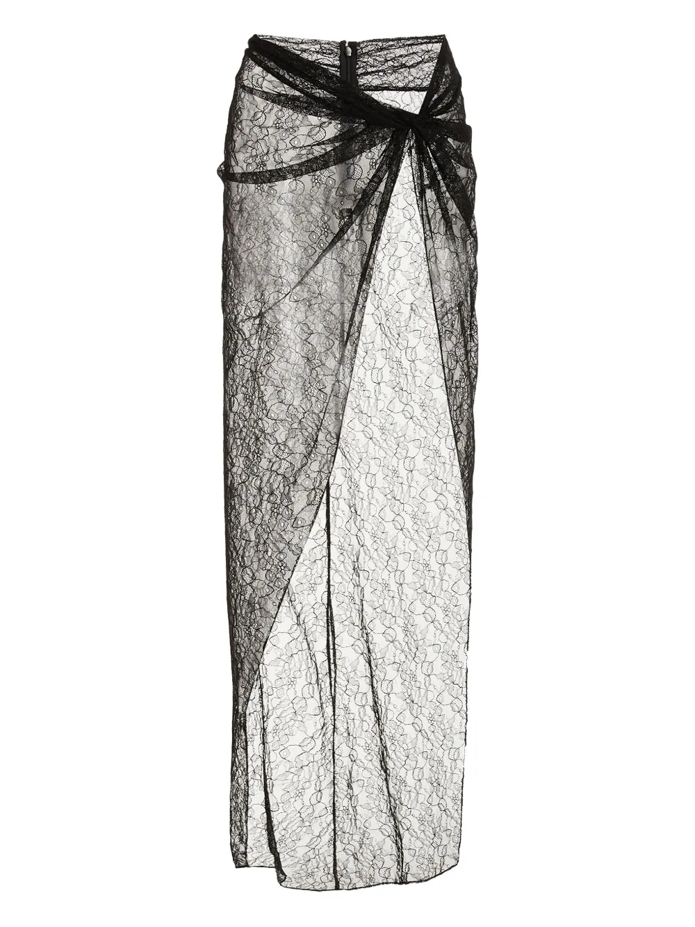 Laquan Smith Lace Wrap Cover-up In Black