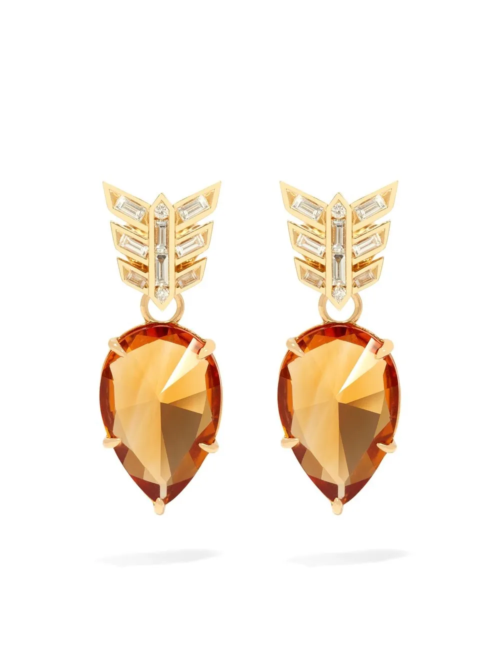 

Annoushka 18kt yellow gold Chameleon diamond and quartz earrings