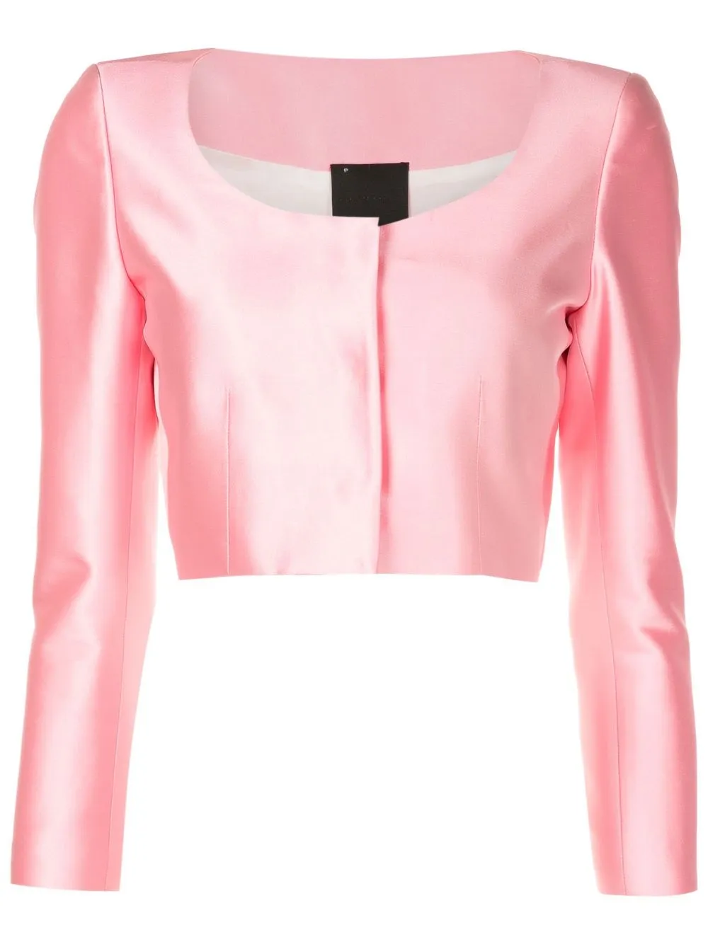 Andrea Bogosian Cropped Silk Blouse In Pink