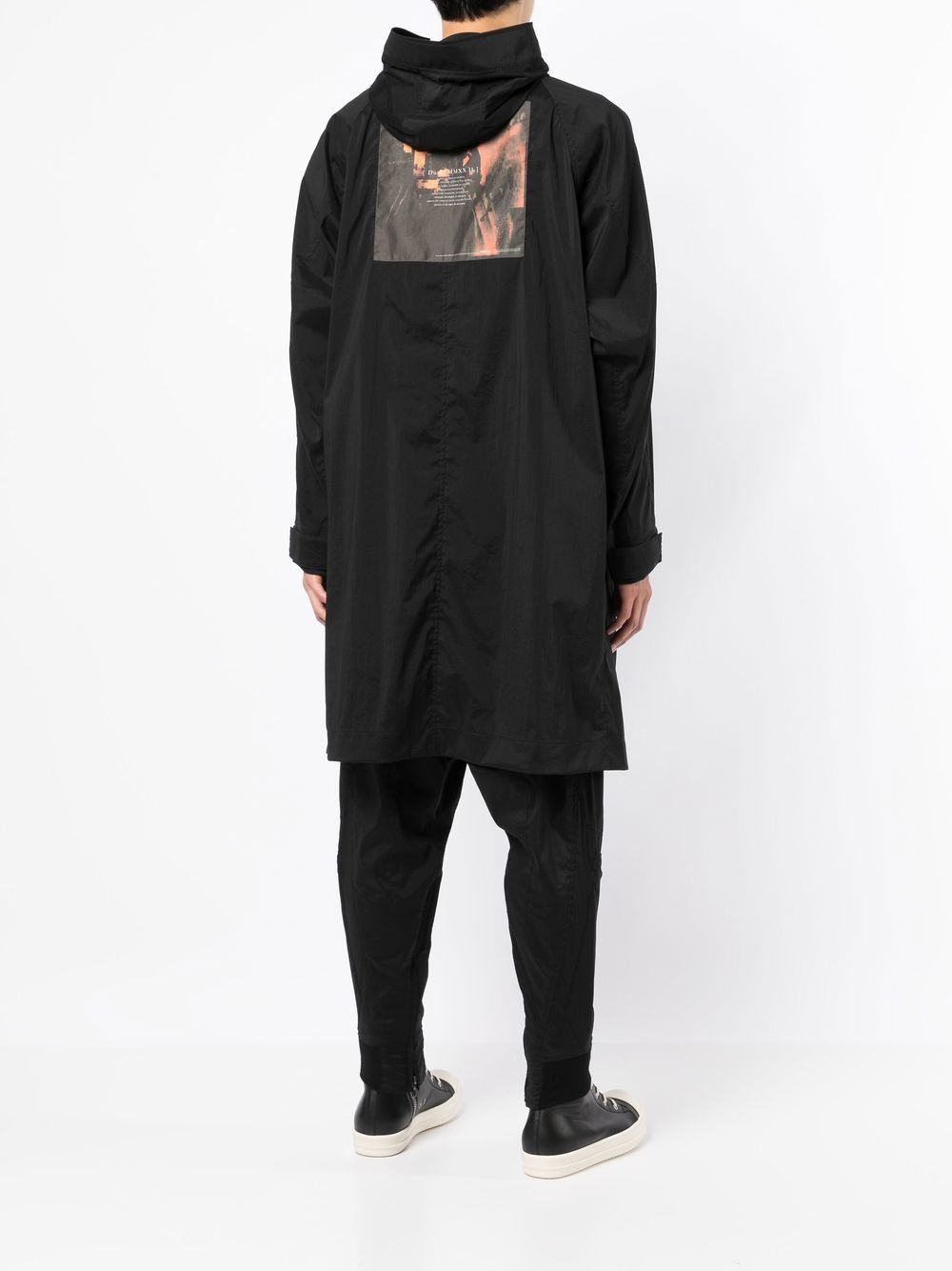 Shop Julius Dusk Mod Hooded Raincoat In Black