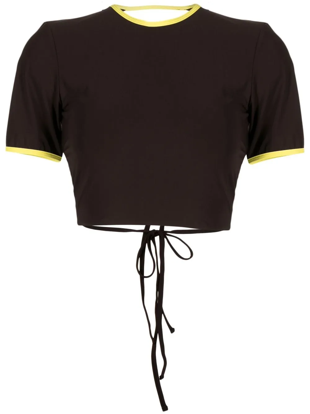 

Christopher Esber tied-back cropped T-shirt - Brown