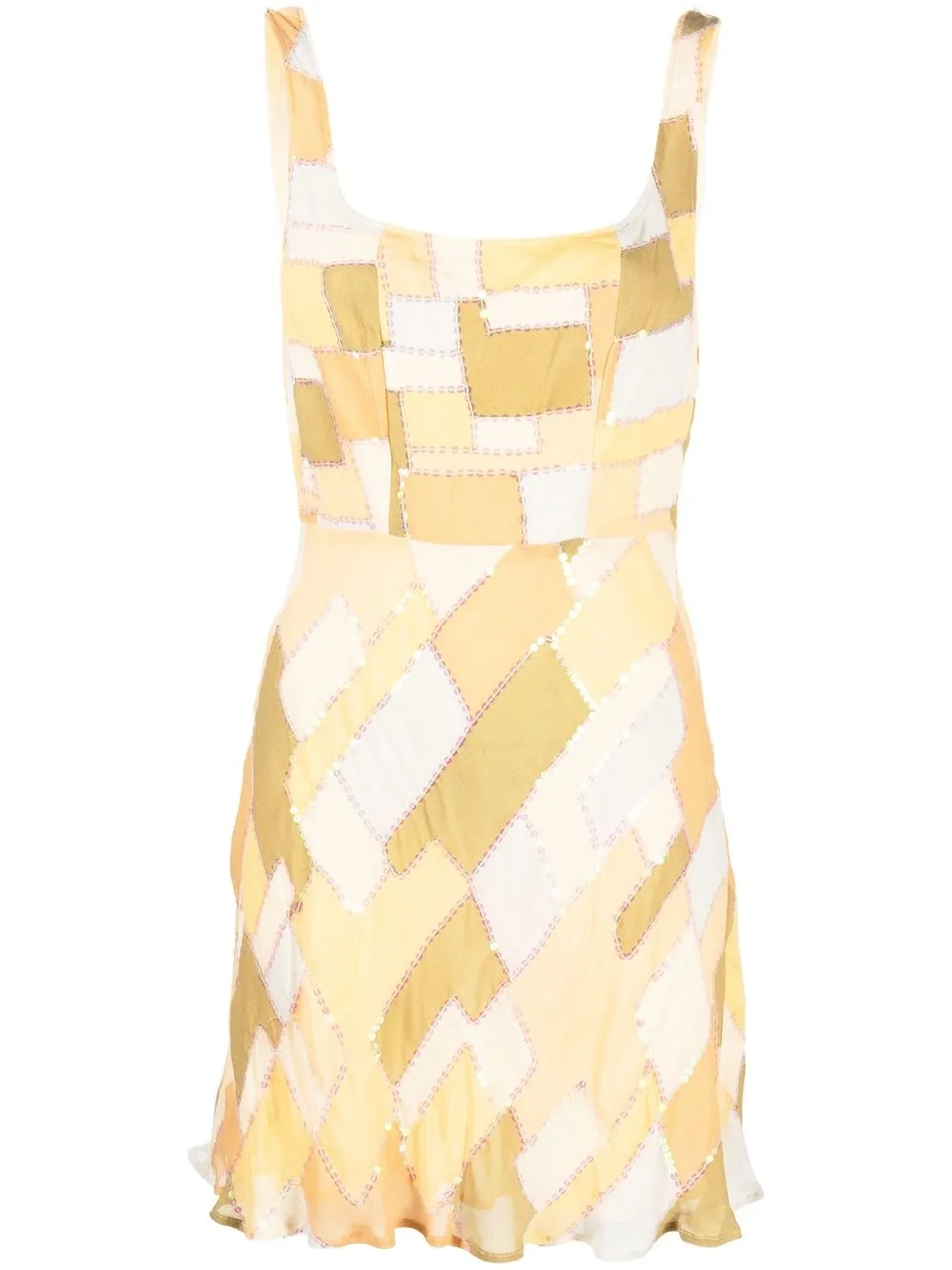 

Rixo Ronan patchwork minidress - Neutrals