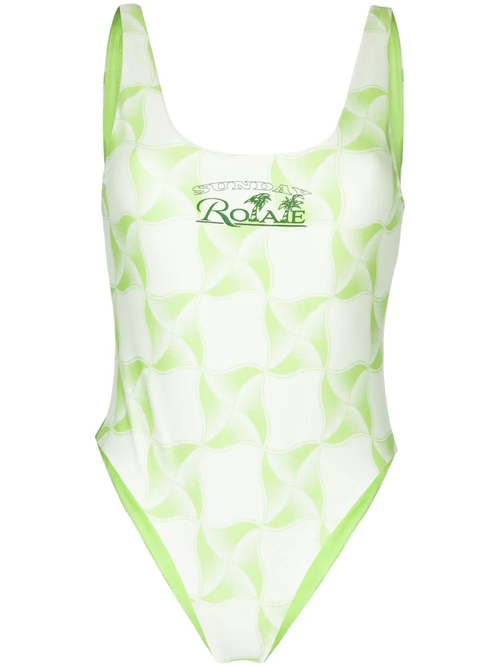 

ROTATE logo-print detail swimsuit - Green