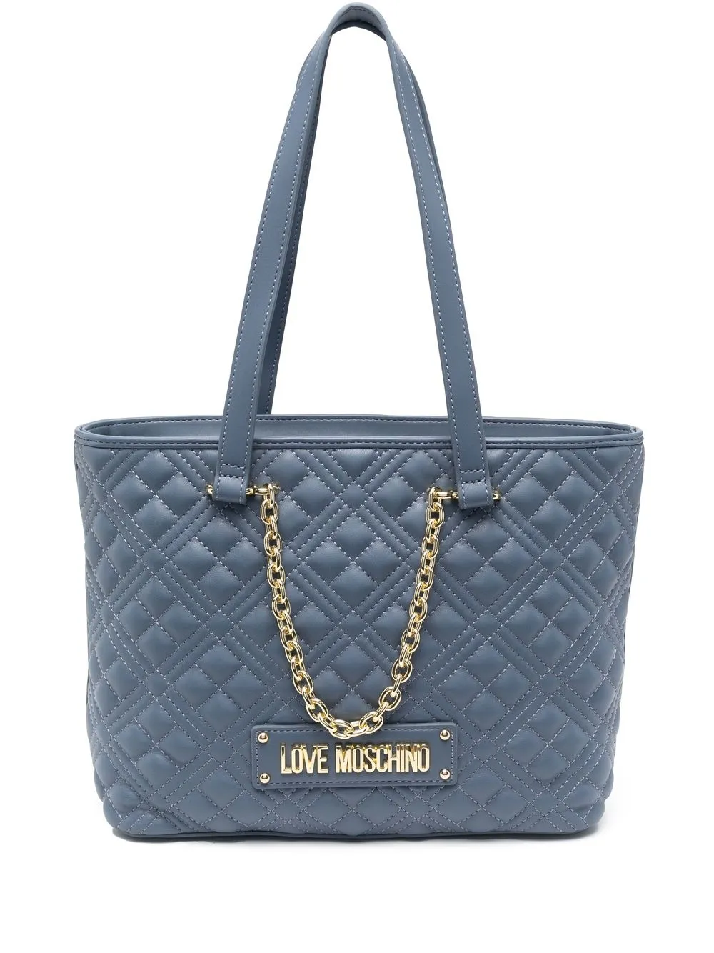 

Love Moschino quilted faux-leather tote bag - Blue