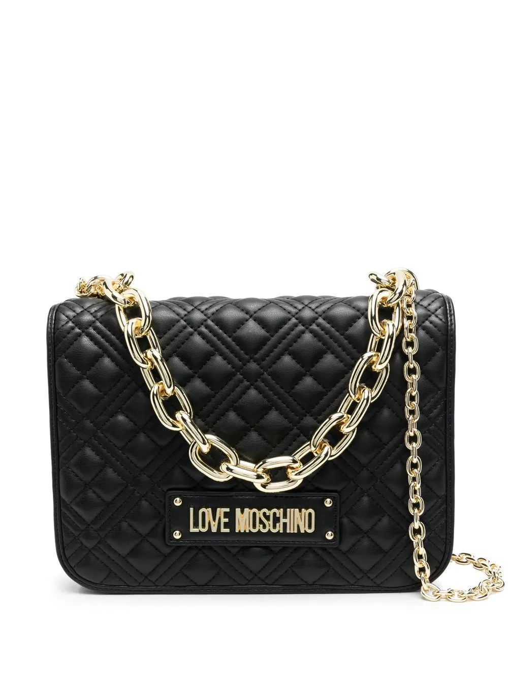 

Love Moschino bolsa de hombro acolchado con cadena - Negro