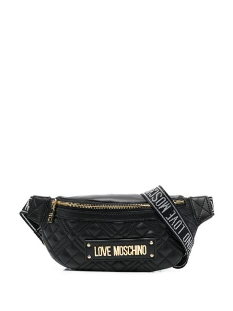 Love Moschino quilted logo plaque belt bag