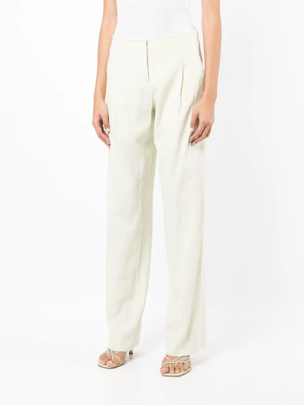 Low rise sale linen trousers