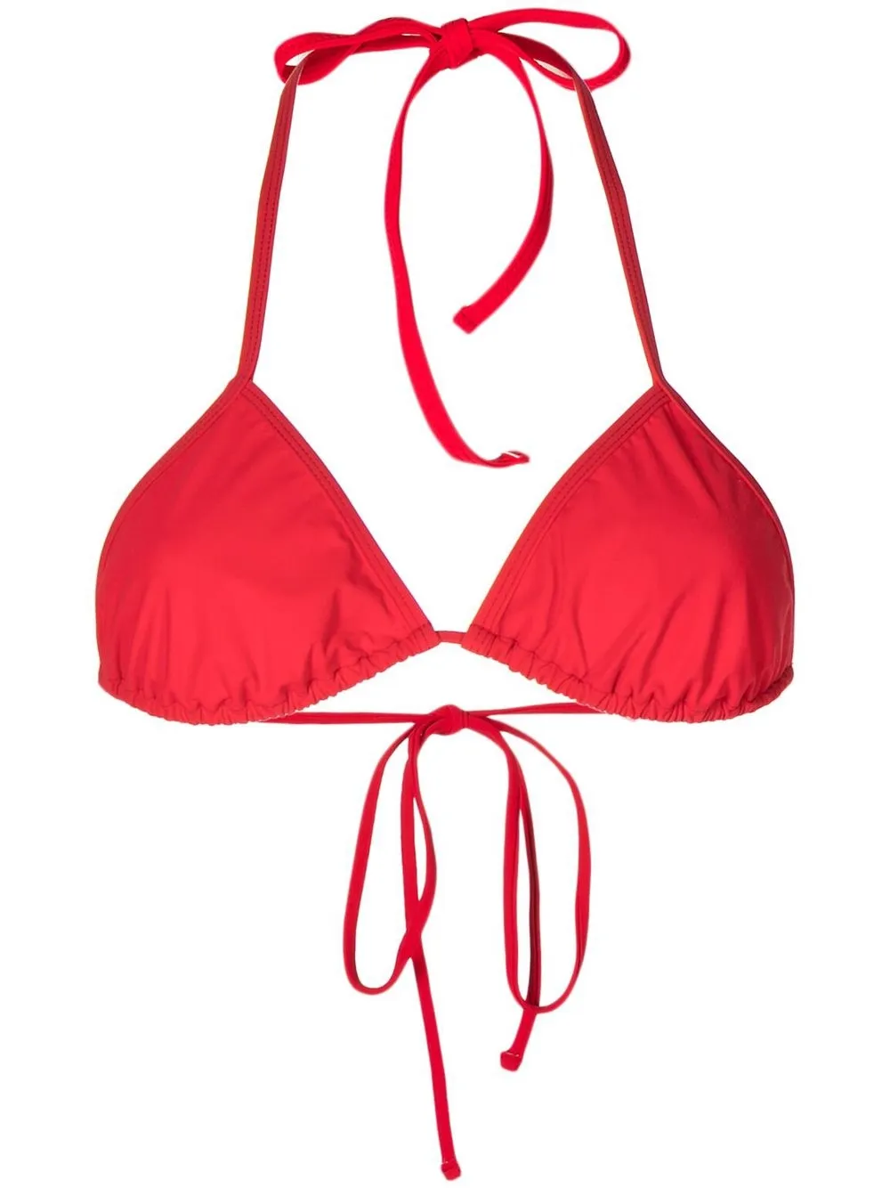 

Christopher Esber top de bikini fruncido con cuello halter - Rojo