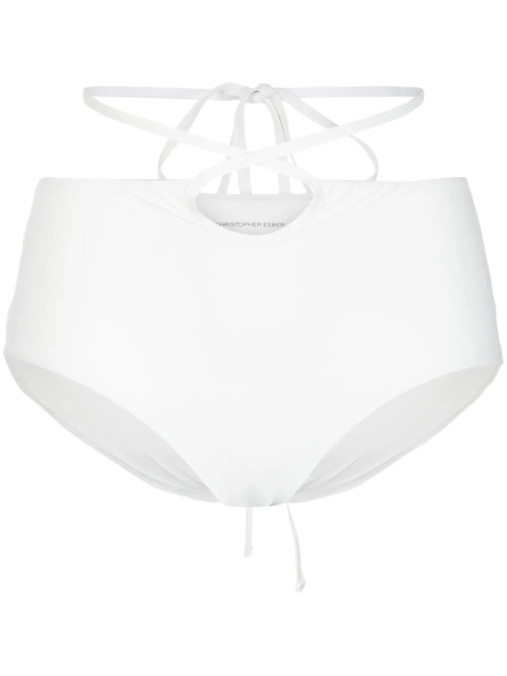 

Christopher Esber bikini bottom Looped Tie de tiro alto - Blanco