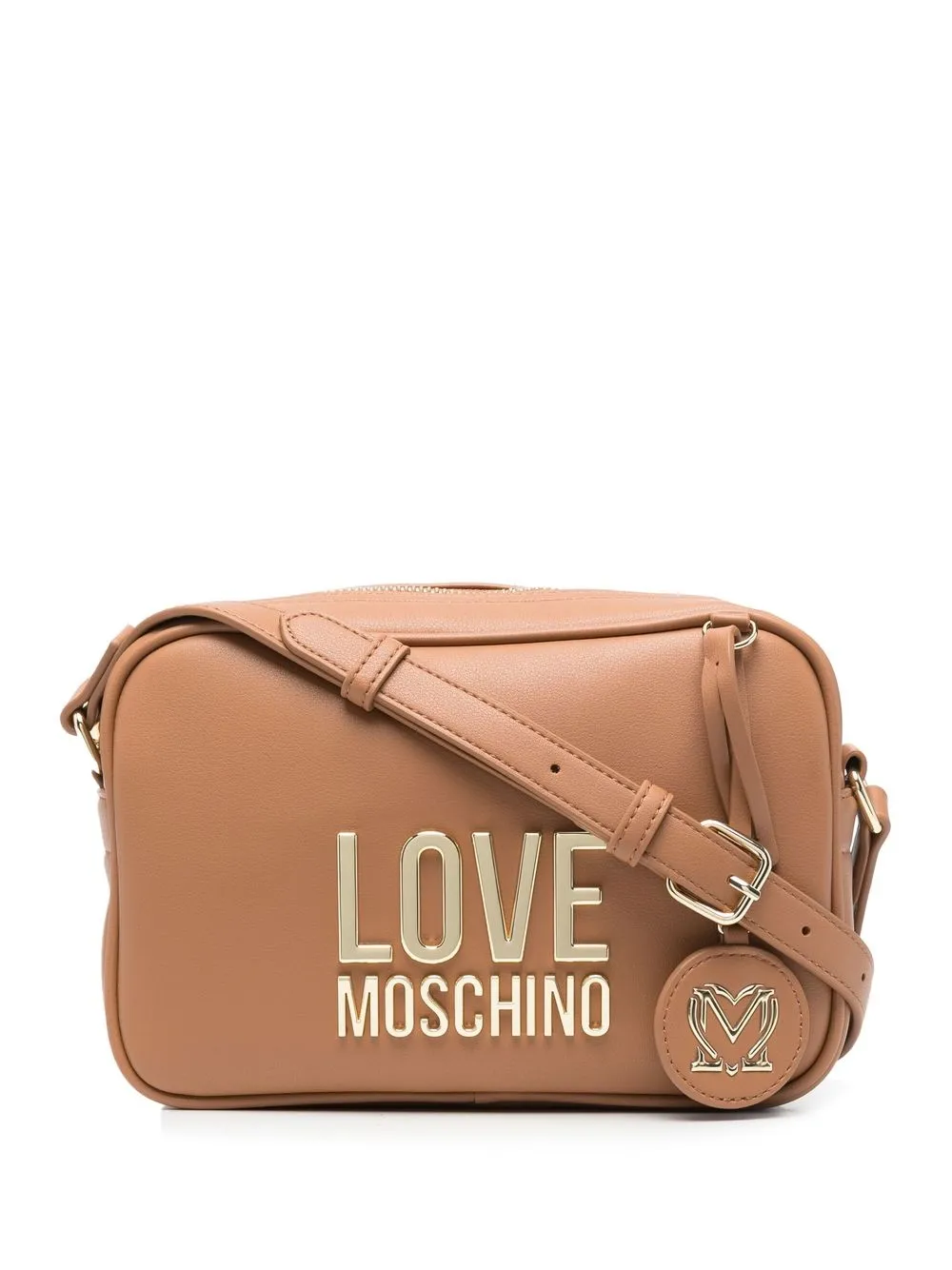 

Love Moschino bolsa crossbody con placa del logo - Marrón