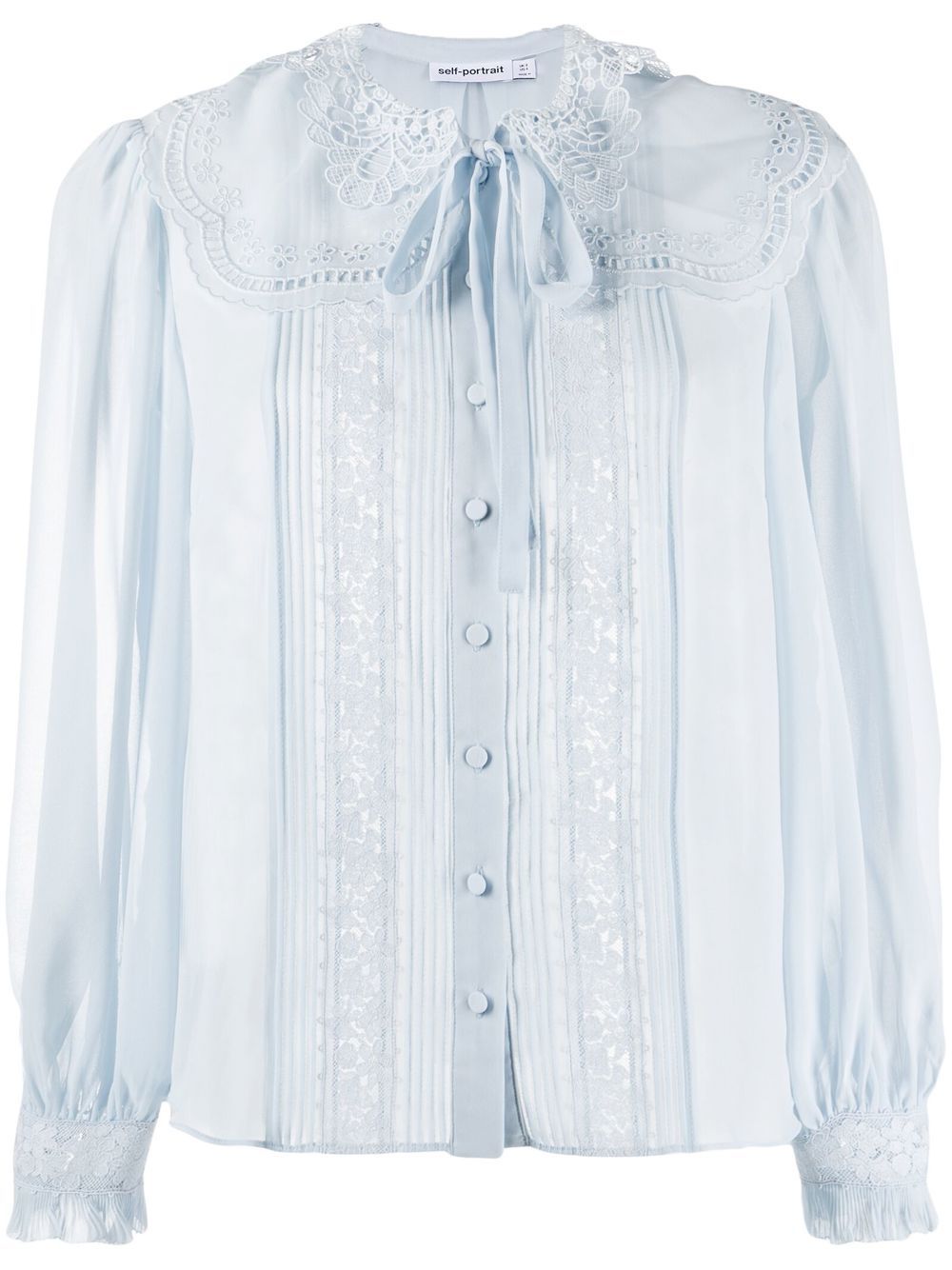 Self-Portrait broderie-collar Shirt - Farfetch