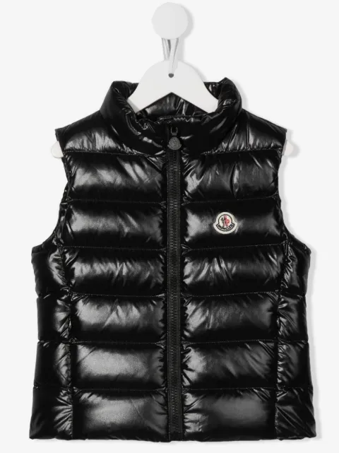 Moncler Enfant جيليه مبطن مزين بشارة شعار الماركة