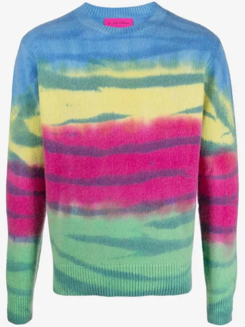 The Elder Statesman striped tie-dye cashmere jumper