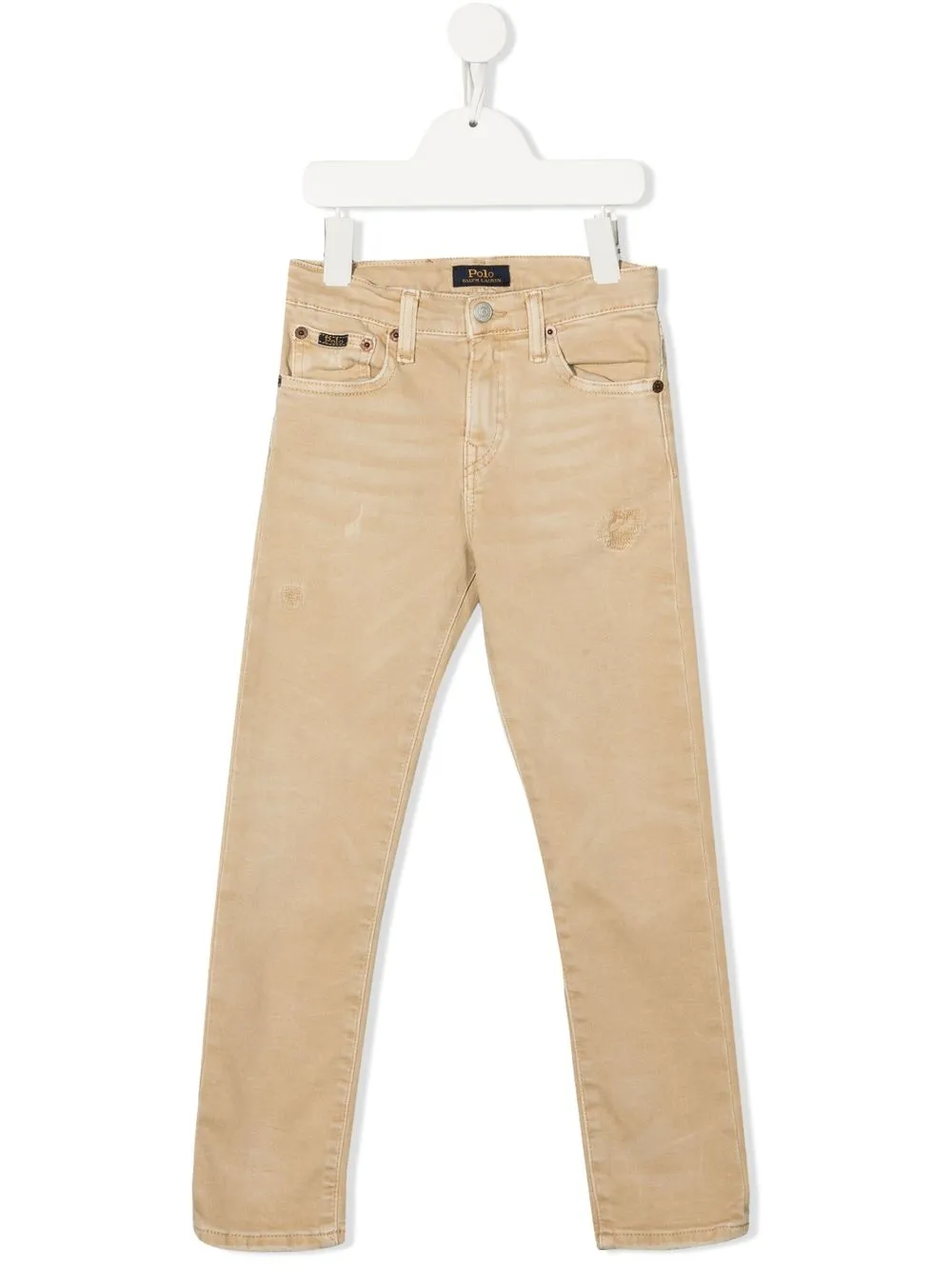 

Ralph Lauren Kids logo-patch straight-leg trousers - Neutrals