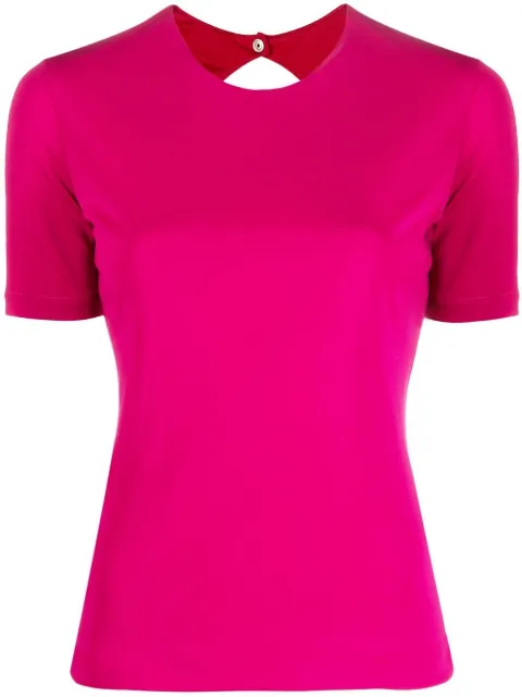 open-back short-sleeve T-shirt