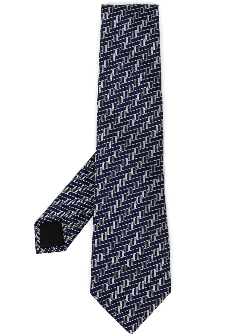 

Lanvin monogram-pattern silk tie - Blue